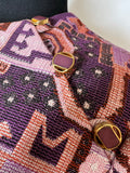 womens  vintage  tapestry design  tapestry  round neck  retro  purple  modette  mod dress  MOD  mini dress  mini  Fabiola dress  Erba  dress  decorative buttons  abstract print  a-line  60s  1960s  12
