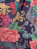 womens  vintage  tunic top  smock dress  smock  One Size  multi  kaftan  indian print  Indian  hippie  floral print  festival  boho  bohemian  Blue  8  70s  1970s  18  16  14  12  10