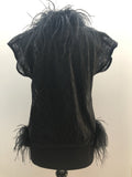 womens  vintage  Urban Village Vintage  urban village  ostrich feather  long sleeve  lace  Jacket  black  60s  1960s