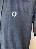 vintage  Urban Village Vintage  short sleeved  Shirt  MOD  mens  M  Gingham  Fred Perry  fred  embroidered logo  Embroidered  blue