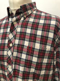 Fred Perry Check Shirt Red and White Size XL MOD Mens Clothing Button Down Collar Urban Village Vintage