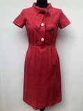 womens  vintage  Urban Village Vintage  tie neck  summer dress  pink  midi dress  dress  50s  1950s  10