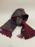 vintage  Urban Village Vintage  urban village  scooter  scarf  red  paisley scarf  Paisley Print  paisley  mod scarf  MOD  mens  made in england  hornes  fringed  fringe  cravat  60s  1960s