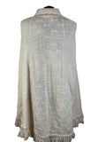 Vintage 1960s Patterned Dagger Collar Knitted Cape in Cream - Size S