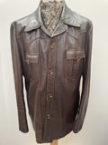 1970s Brown Leather Jacket - Size L