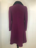 womens  winter coat  vintage  Urban Village Vintage  urban village  Rounded collar  purple  Morvic  made in england  long sleeve  Jacket  fabric button  collar  coat  button down  button  big button  Astrakhan collar  60s  1960s  12