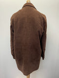 Winter Coat  winter  vintage  Urban Village Vintage  urban village  thick  pockets  Mens Mac  mens coat  mens  Mac  L  front pockets  corduroy  corded  cord  collared  collar  coat  button fastening  button  brown  big collar