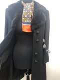 womens  vintage  long coat  faux fur  coat  black  Betena  60s  1960s  10 urban village vintage