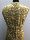 womens  vintage  Urban Village Vintage  sleevless  silk feel  oriental  knee length dress  knee length  floral dress  floral  dress  button detailing  angel  60s  1960s  12
