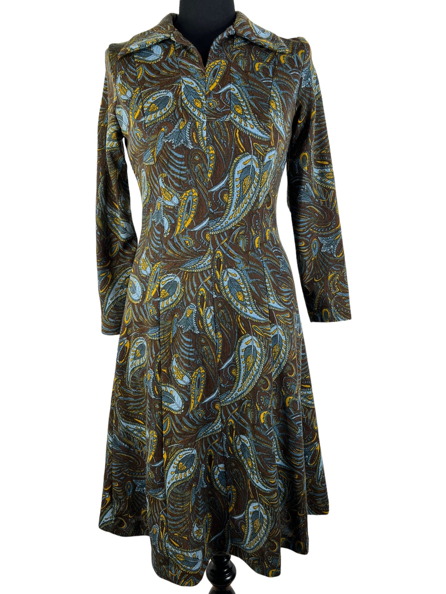 zip back  zip  zero waste  womens  waist belt  vintage  v-neck dress  V-Neck  Urban Village Vintage  urban village  UK  thrifted  thrift  sustainable  style  store  slow fashion  shop  second hand  save the planet  reuse  recycled  recycle  recycable  preloved  pointed collar  Paisley Print  paisley  online  midi dress  ladies  fashion  evening  ethical  Eco friendly  Eco  dress  concious fashion  clothing  clothes  brown  Blue  Birmingham  70s  1970s  10