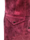 womens  vintage  Urban Village Vintage  urban village  suede  press stud fastening  press stud  pink  long waistcoat  70s  1970s  10