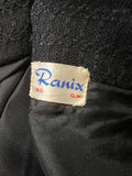 womens  waist belt  vintage  tie waist belt  summer dress  summer  retro  Ranix  dress  collared  black  70s  1970s  12