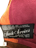 womens  vintage  Urban Village Vintage  urban village  tan  Suede  skirt  press stud fastening  press stud  patchwork  multi  mini  brown  60s  60  1960s  1960