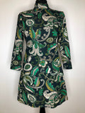 1960s Psychedelic Paisley Print Mini Dress - Size UK 10