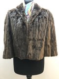 Vintage 1940s Real Fur Capelet in Brown - Size S