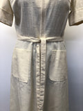 zip  womens  Wallis  vintage  Urban Village Vintage  urban village  printed dress  dress  cream  back zip  70s  1970s  10