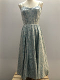 womens  vintage  Urban Village Vintage  strappy dress  ocassion  floral dress  evening wear  evening dress  dress  blue  8  50s  1950s