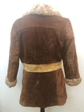womens  vintage  Urban Village Vintage  Suede Jacket  Suede  patchwork  Leather Jacket  Jacket  coat  brown  70s  1970s  14