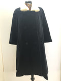 1960s Velvet Mink Collar Coat by Hershelle Model - Size 16
