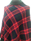 vintage  tartan  Red  poncho  Miss Casual  Green  60s  1960s urban village vintage