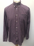 Ben Sherman Long Sleeve Check Print Shirt - Blue and Orange - Size L
