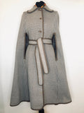 1960s Reversible Gingham and Check Long Length Belted Cape by Wetherall - Size S