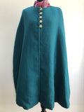 womens  vintage  Urban Village Vintage  Turquoise  stitch detailing  Green  cape jacket  cape  button front  60s  1960s  10