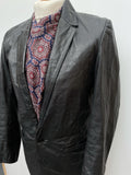 vintage  Urban Village Vintage  urban village  soft leather  shortcut  short  retro  pockets  mens  M  long sleeve  Leather Jacket  Leather Coat  Leather  Jacket  button front  button  Black Leather  black  70s style  70s  1970s