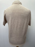 vintage  Urban Village Vintage  urban village  Three Button  summer top  summer  stripey  Stripes  striped  stripe detailing  stripe  St Michael  polo top  polo  MOD  mens  Lightweight Knit  light knitwear  light knit  knitwear  knitted  knit  collared  collar  button up  button  brown  60s  3 button  1960s