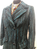 womens coat womens vintage Turquoise long coat Green double breasted coat double breasted blue Aquascutum 12 urban village vintage