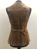 womens  waistcoat  vintage  Urban Village Vintage  urban village  Suede Jacket  suede fringing  Suede  sleevless  Jacket  hippie  festival  decorative pockets  brown  boho  Belted waist  70s  1970s  1
