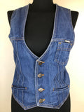 womens  waistcoat  vintage  Urban Village Vintage  urban village  sleevless  sleeveless  jean  Jacket  fitted  Falmers  denim  blue  70s  70  1970s  12