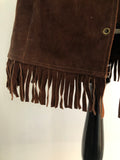 womens jacket  womens coat  womens  waistcoat  vintage  vest  Urban Village Vintage  summer  Suede Jacket  suede fringing  Suede  Jacket  fringing  dark brown  brown  60s  1960s  10