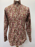 vintage  Urban Village Vintage  urban village  summer  Shirt  S  retro  patterned  Paisley Print  paisley  MOD  Mens Shirts  mens  long sleeve  collar  button down  button  burgundy