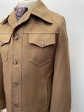 vintage  Urban Village Vintage  urban village  safari style  Safari jacket  safari  pockets  mens  M  long sleeve  front pockets  collar  button front  button  brown  70s  1970s