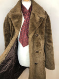 Winter Jacket  Winter Coat  winter  vintage  Urban Village Vintage  urban village  teddy  Mens jacket  mens coat  mens  long length coat  long length  L  Jacket  faux sheepskin  brown  70s  1970s
