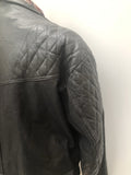 XL  vintage  Motorcycle  mens  Leather Jacket  Leather detailing  Leather  Jacket  fringing  Black Leather  Black  Biker Jacket  Biker Urban Village Vintage