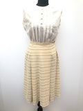 1970s Striped Skirt in Cream by San Clair - Size 8