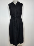 womens  waist belt  vintage  tie waist belt  summer dress  summer  retro  Ranix  dress  collared  black  70s  1970s  12
