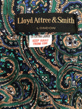 vintage  Urban Village Vintage  smoking jacket  robe  Paisley Print  paisley  mens  Lloyd Attree and Smith London  L  green  dressing gown  blue