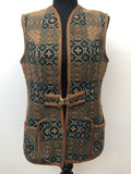 1960s Welsh Wool Tapestry Tunic Waistcoat - Size 12
