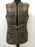 Wool Blend  wool  womens  Welsh Woollens  welsh wool  waistcoat  vintage  vest  Urban Village Vintage  urban village  tunic  tapestry  sleevless  retro  pure wool  brown  60s  1960s  12  100% Wool