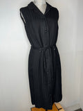 womens  waist belt  vintage  tie waist belt  summer dress  summer  retro  Ranix  dress  collared  black  70s  1970s  12