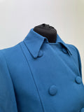 womens  vintage  Urban Village Vintage  urban village  pockets  Pindi Sports  NOS  MOD  made in england  long sleeve  Jacket  double breasted coat  double breasted  deadstock  collar  coat  button down  button  blue  big collar  60s  1960s  10