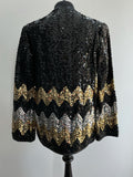xmas  womens  vintage  Urban Village Vintage  urban village  studio 54  sparkly  silver  sequin jacket  sequin  party  new year  gold  disco jacket  disco  christmas  black  70s  1970s