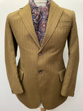 vintage  Urban Village Vintage  urban village  suit  Stripes  silk  retro  pockets  patterened  Olive  MOD  mens  M  lining  Green  coat  button down  button  brown  blazer jacket  Blazer  60s  1960s