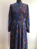 womens  vintage  Urban Village Vintage  urban village  shirt dress  purple  patterned dress  pattern  maxi  Marion Donaldson  long sleeves  long sleeved  long sleeve  long length dress  long dress  floral print  floral  dresses  dress  button up  button front  button fastening  button  boho  70s  1970s  12