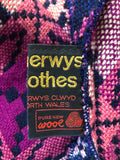 womens  Welsh Woollens  welsh wool  welsh  waist belt  vintage  Urban Village Vintage  tapestry  S  purple  pink  MOD  cape  caerwys clothes  blue  60s  1960s