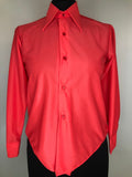 womens  vintage  top  red  dagger collar  blouse  8  70s  1970s