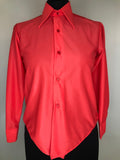 1970s Dagger Collar Blouse in Red - Size UK 8